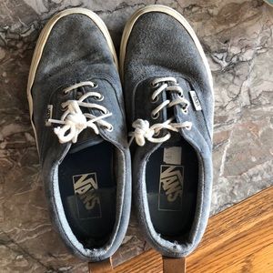 Vans low top blue and brown shoes